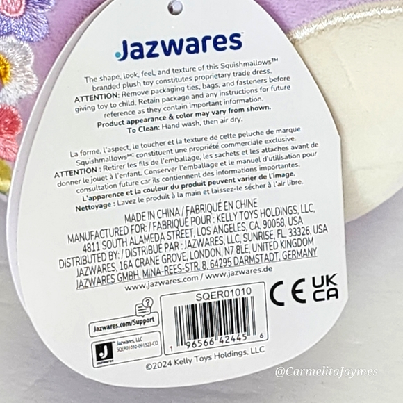 🐣 SYDNEE 🐿 Purple Squirell wFloral Crown Easter 2024 Original Squishmallow NWT - Picture 7 of 8